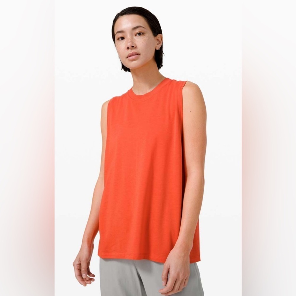 Lululemon All Yours‎ Boyfriend Tank-Brick Orange-PTP 15"